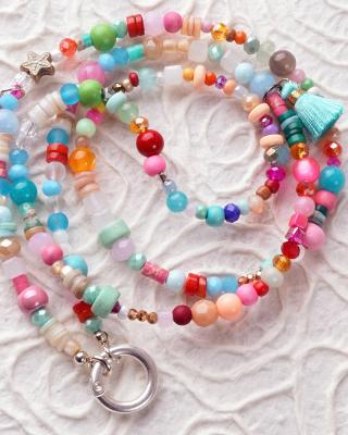 Preview: Sunshine 88 SilverShiny, lange Edelstein Wechselkette